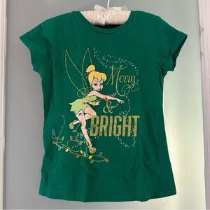 Disney Tinkerbell Merry & Bright Green Tee